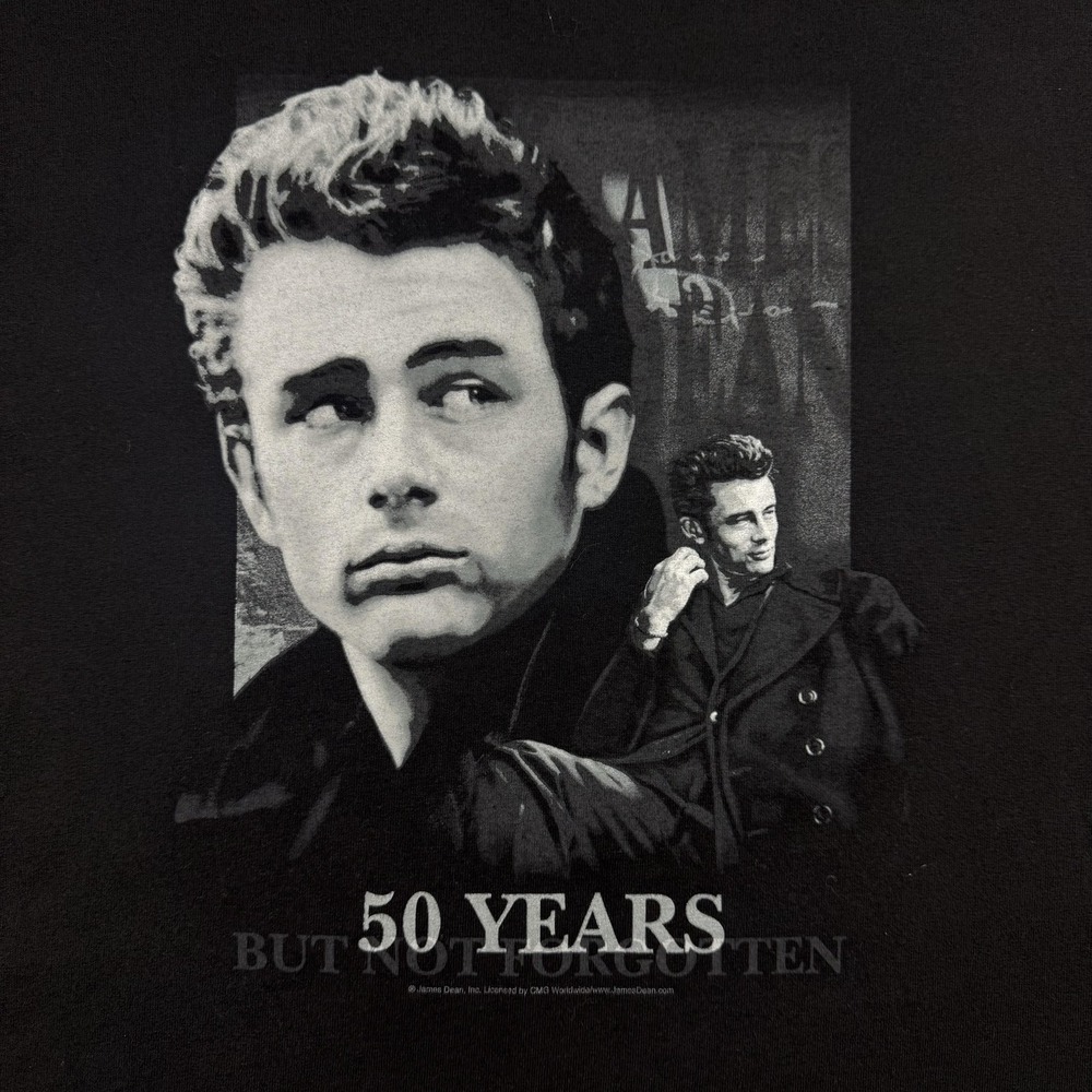 James Dean 50 Years Shirt Mens 2XL Black Graphic Anniversary Not Forgotten